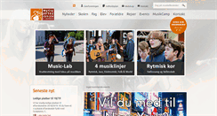 Desktop Screenshot of musikefterskolen.dk